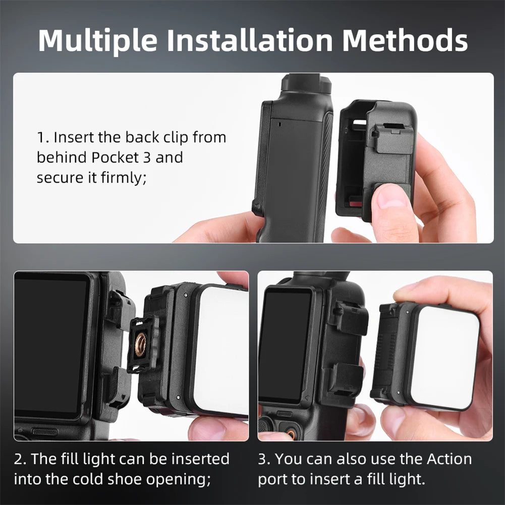 1/2 Pcs Magnetic Fill Light for DJI Osmo Pocket 3 Rechargeable LED Video Light Photography Lighting Sports Camera Accessories
