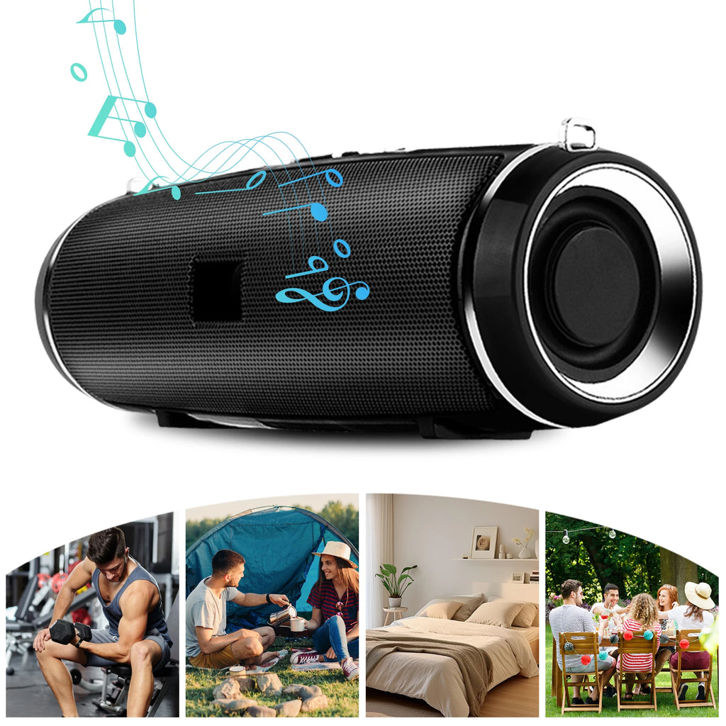 Ultra Loud Wireless Speaker with Shoulder Strap Full-Range Speakers Rechargeable Speaker Boombox for Outdoor Beach Pool Jobsite