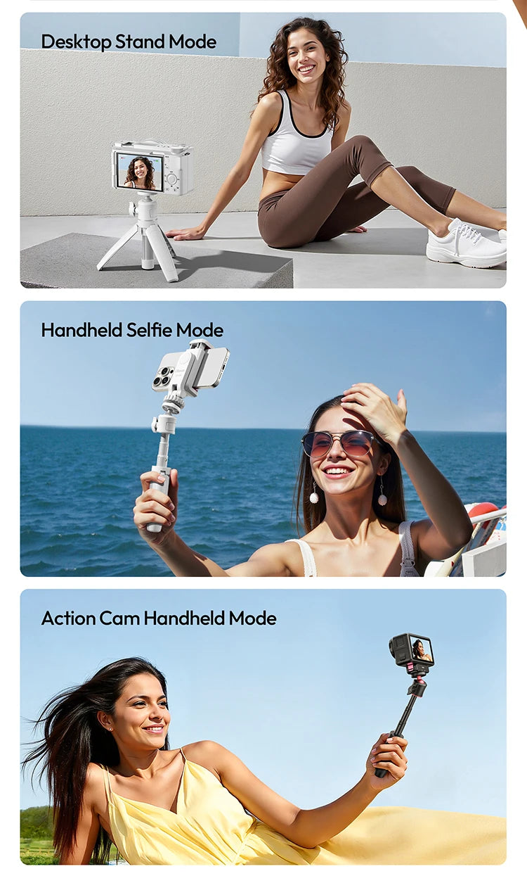 Ulanzi MT-08 Mini Tripod White Color Foldable Tripod Monopod  Mount 1/4'' Tripod Universal for DSLR Android iPhone Smartphone