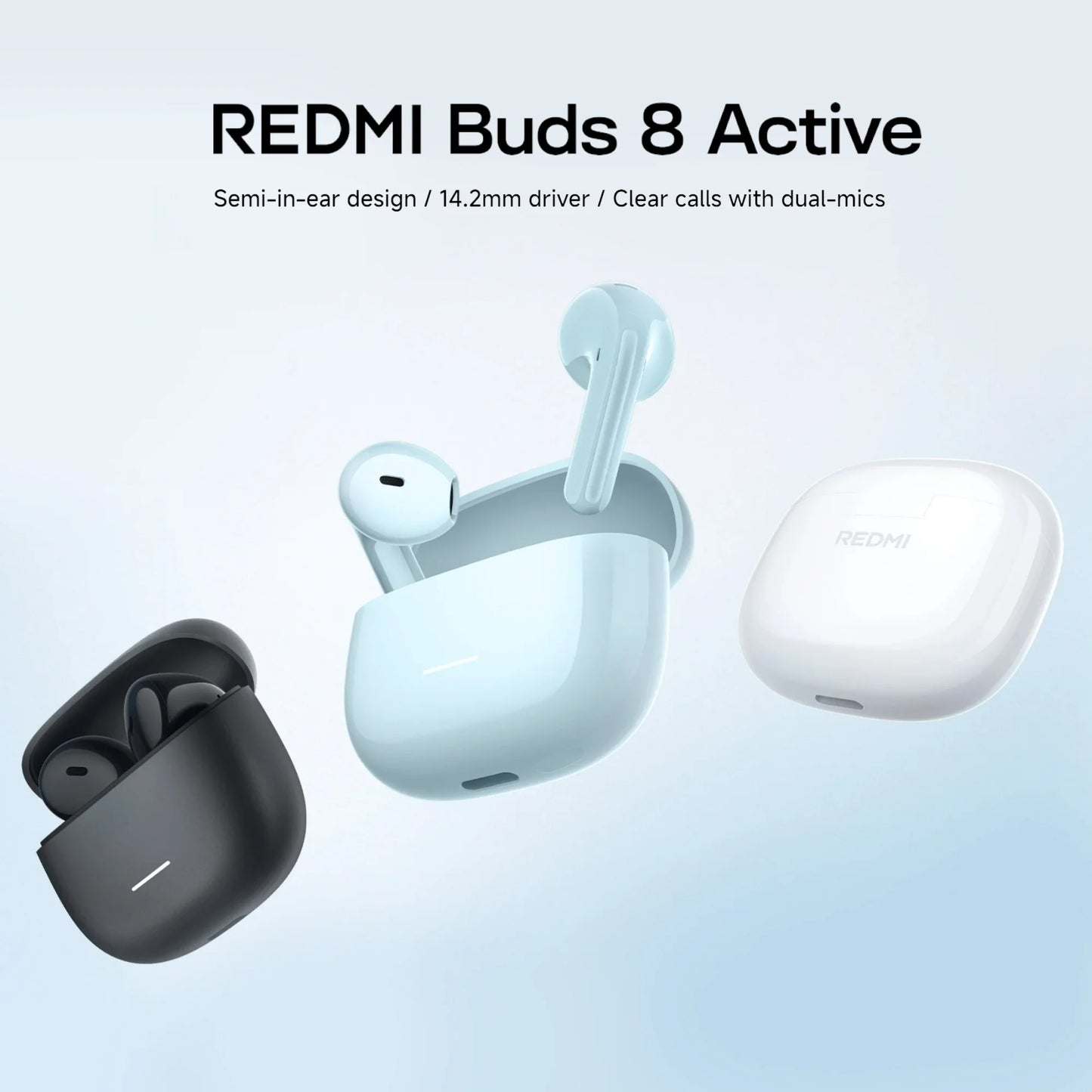 Xiaomi Redmi Buds 8 Active Global Version Dual-mic AI Noise Reduction 37 Hours Long Battery Life 6m/s Wind Noise Cancellation