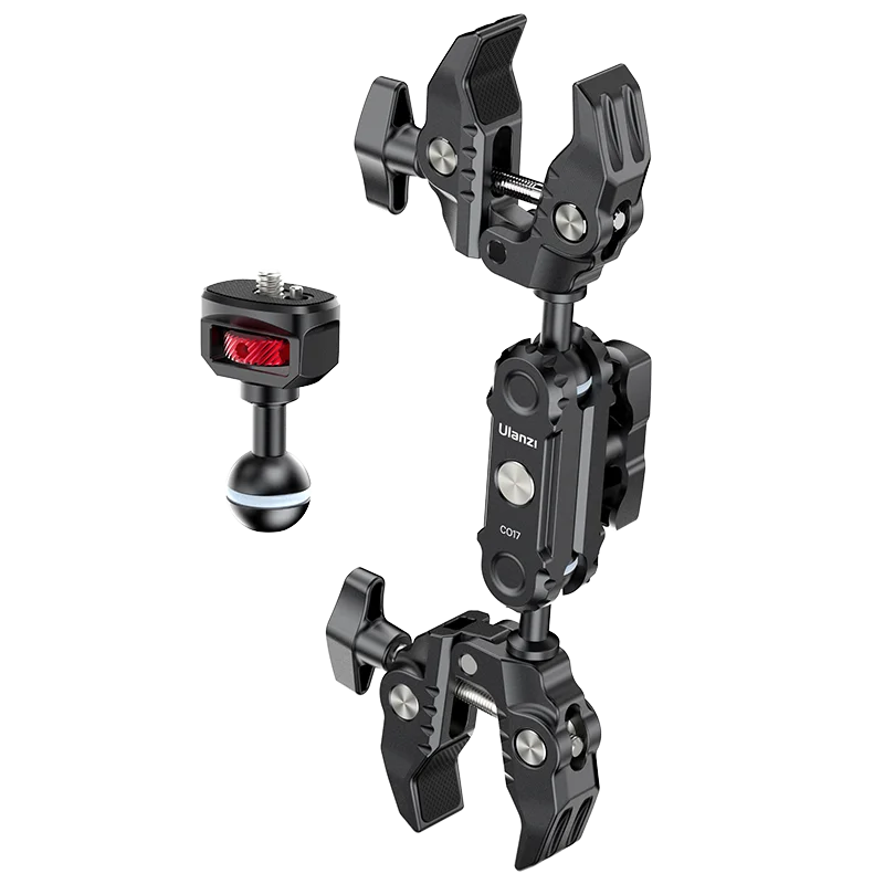 Ulanzi CO17 Super Clamp with 360° Dual-Head Double Clamps Magic Arm Arri Adapter for for Panoramic Camera Umbrella LED Light