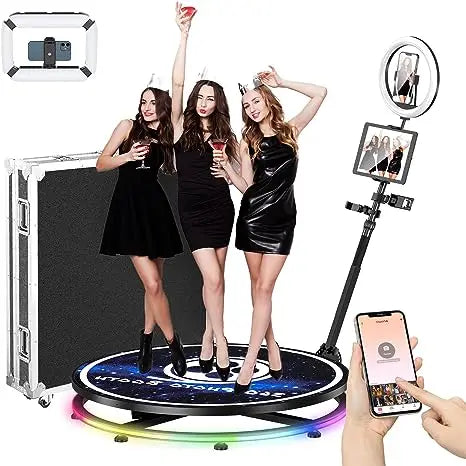 360 Photo Booth Machine w/ Flight Case & Battery Pack | Slow-Mo Camera Booth for Parties | Deluxe Suit Custom Options