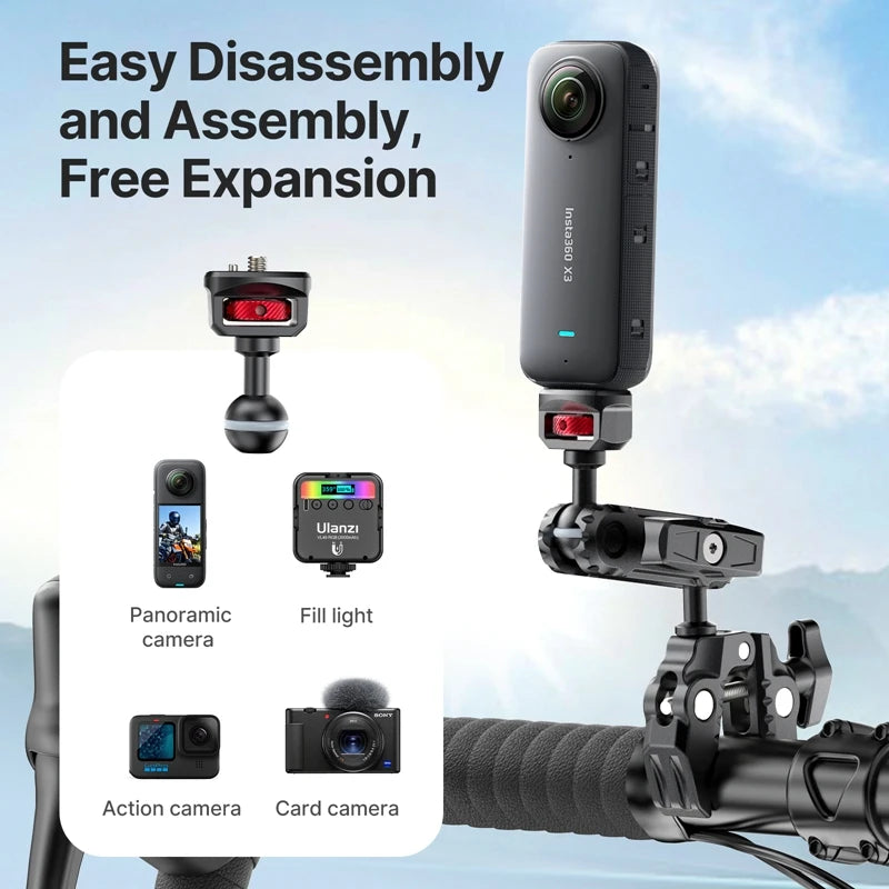 Ulanzi CO17 Super Clamp with 360° Dual-Head Double Clamps Magic Arm Arri Adapter for for Panoramic Camera Umbrella LED Light