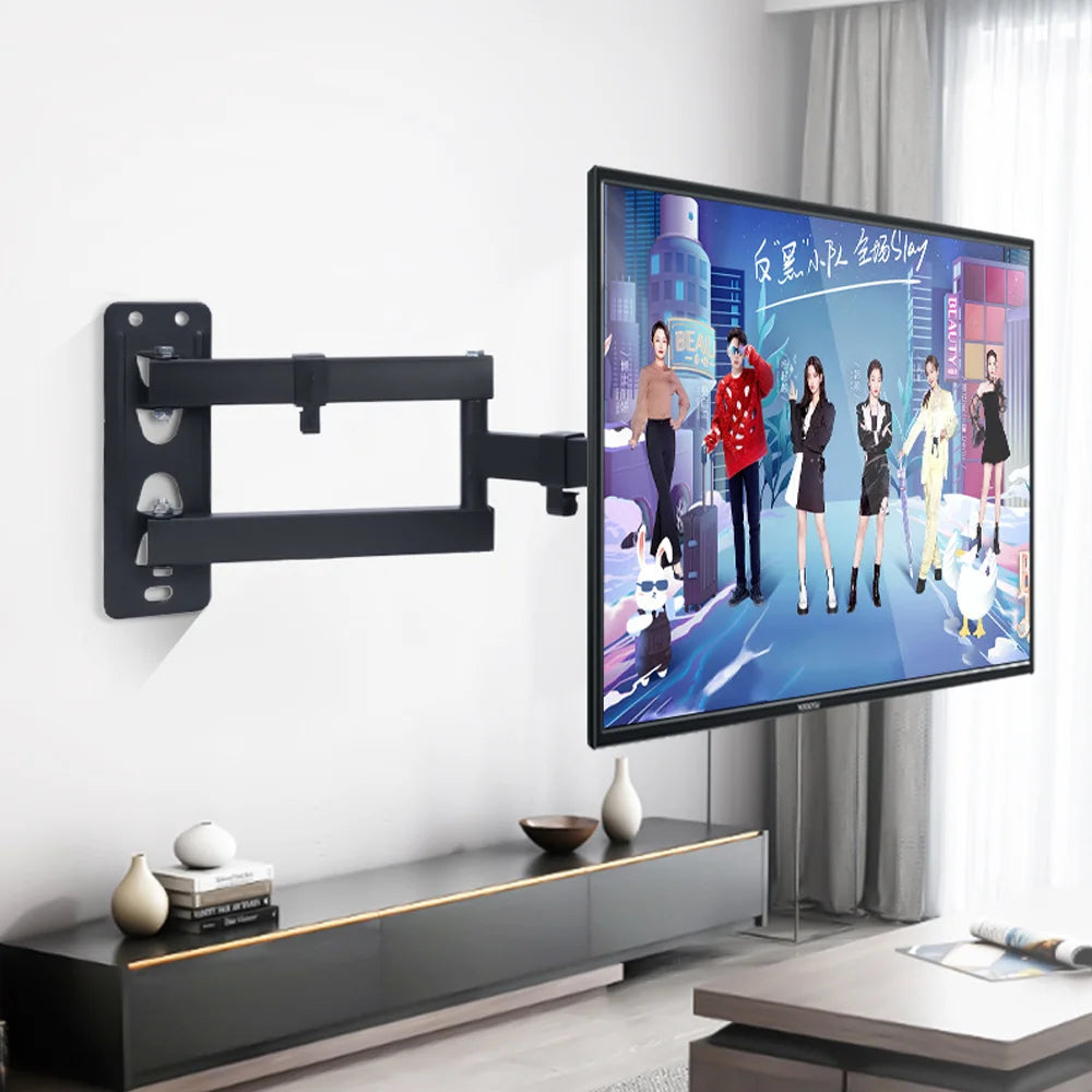 Universal TV Monitor Wall Mount Bracket Articulating Arms Swivel Tilt Extension Rotation for Most 17-55 Inch Flat Curved TVs