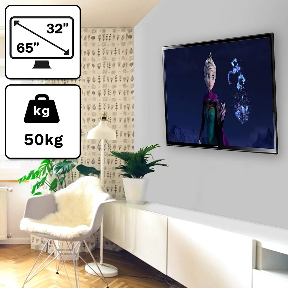 LED-LCD-TV-Wandhalterung, neigungsverstellbar, verstärkte TV-Halterung 32-65 Zoll, Full Motion Wandhalterung TV schwenkbar neigbar horizontal