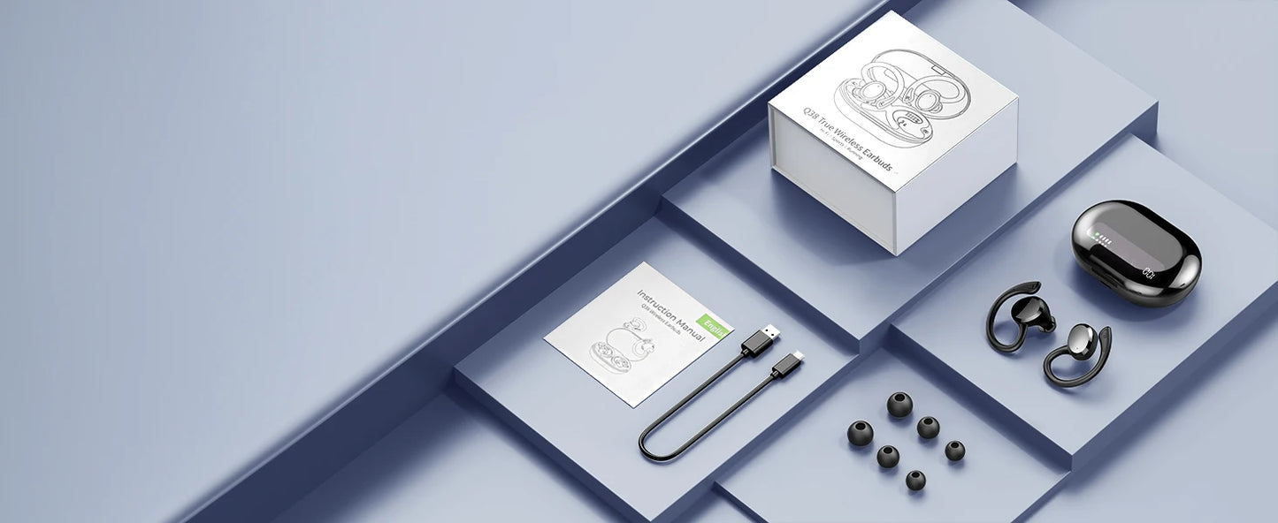 Auriculares inalámbricos, Auriculares Bluetooth 5.3 con bajos estéreo, Micrófono con cancelación de ruido intrauditivo, Auriculares deportivos impermeables IP7, 40 horas de reproducción.
