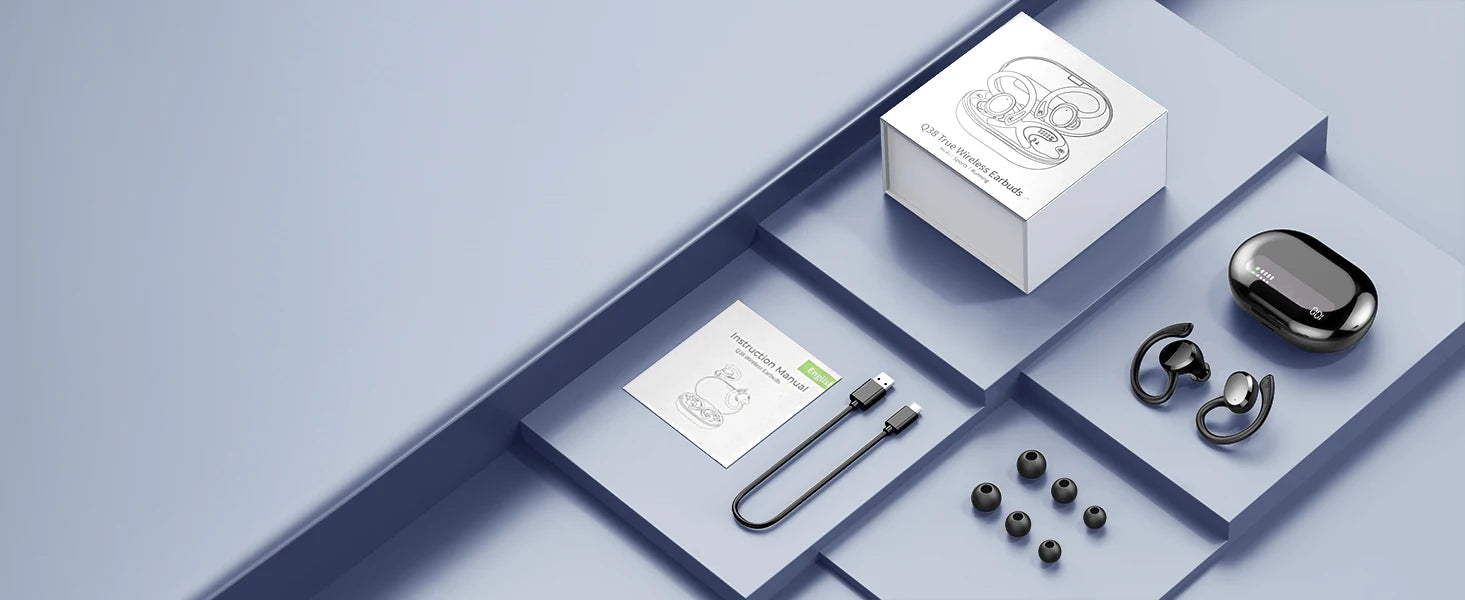 Wireless Earbuds, Bluetooth 5.3 Earbuds Stereo Bass, In-Ear Noise Cancelling Mic, Earphones IP7 Waterproof Sports, 40H Playback.