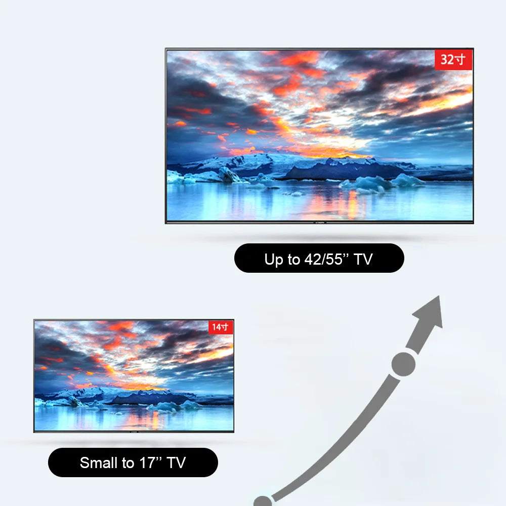 Universal TV Monitor Wall Mount Bracket Articulating Arms Swivel Tilt Extension Rotation for Most 17-55 Inch Flat Curved TVs