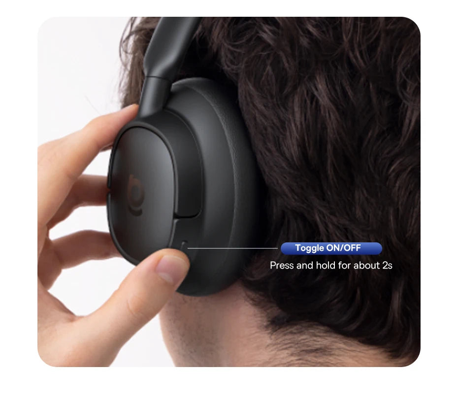 Baseus BH1/EH10 NC ANC Wireless Headphones 45dB Adaptive Hybrid Noise Cancelling Headsets Hi-Res LDAC Headphone Bluetooth 6.0