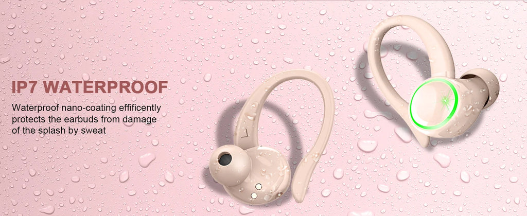 Wireless Earbuds Sports, Bluetooth Headphones 5.3,4 ENC Noise Cancelling Mic, IP7 Waterproof Headset, 48H Playback.