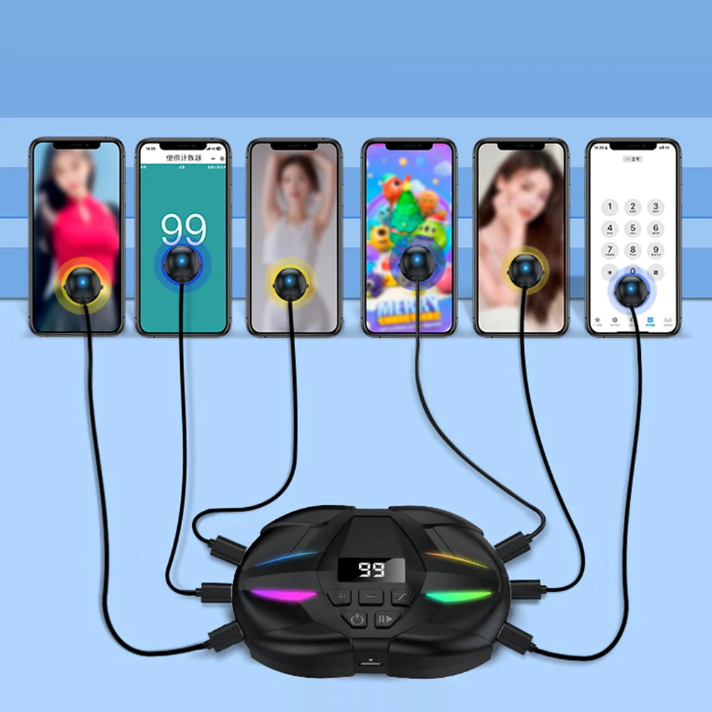 Mobile Phone Screen Auto Clicker with Digital Display & RGB Light Phone Auto Clicker for Games Live Broadcasts Deal Reward Tasks
