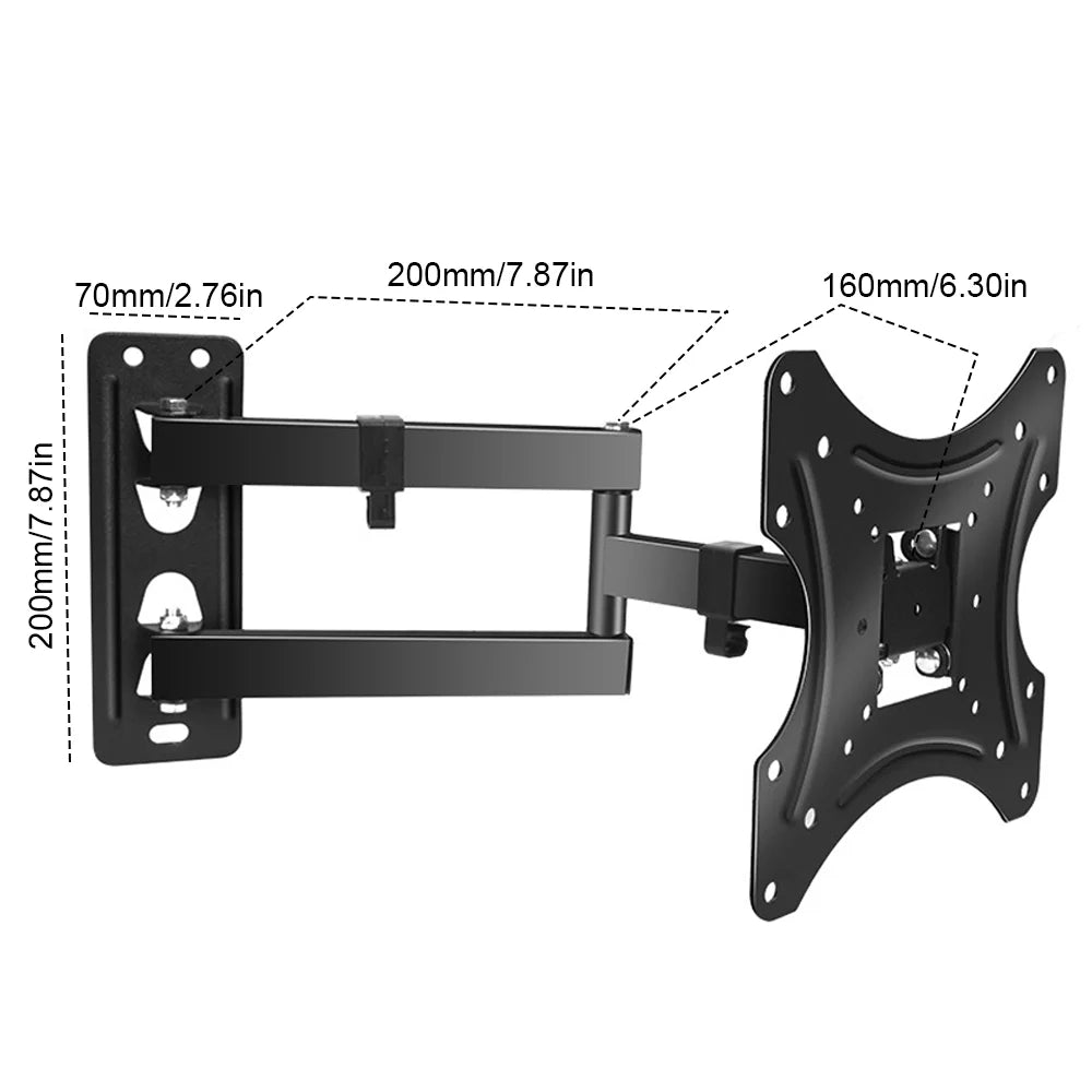 Soporte de pared universal para monitor de TV con brazos articulados, giro, inclinación, extensión y rotación para la mayoría de televisores planos y curvos de 17 a 55 pulgadas