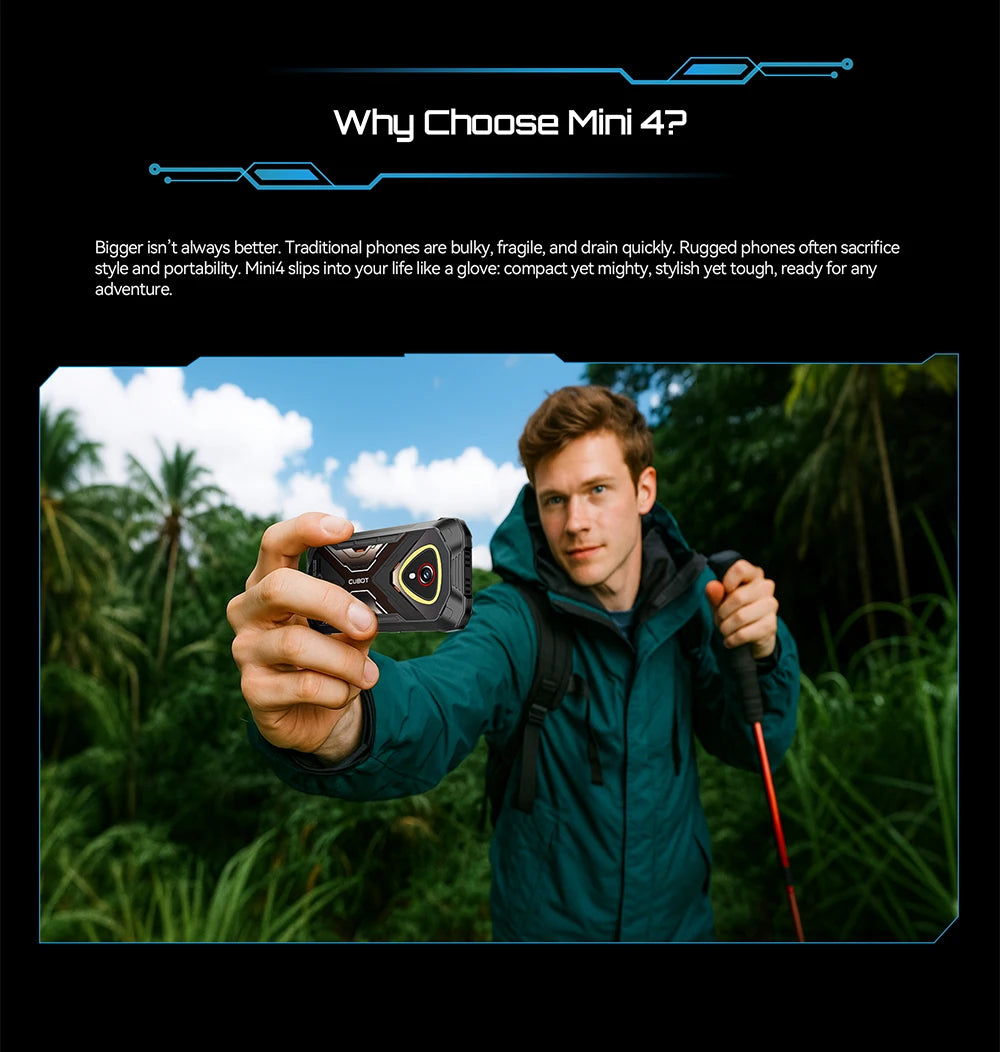 [Ship From UK] Cubot KingKong Mini 4 4.7-Inch Display Rugged Smartphone 4700mAh 6GB+128GB NFC 48MP Camping Light Android 15