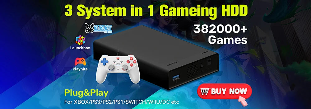 Retro Gaming SSD for Switch/PS5/Xbox/PS4/PS3/PS2/WIIU 80+Emulators Launchbox＆Retrobat＆Playnite 16191 Games Console for PC/Lapt