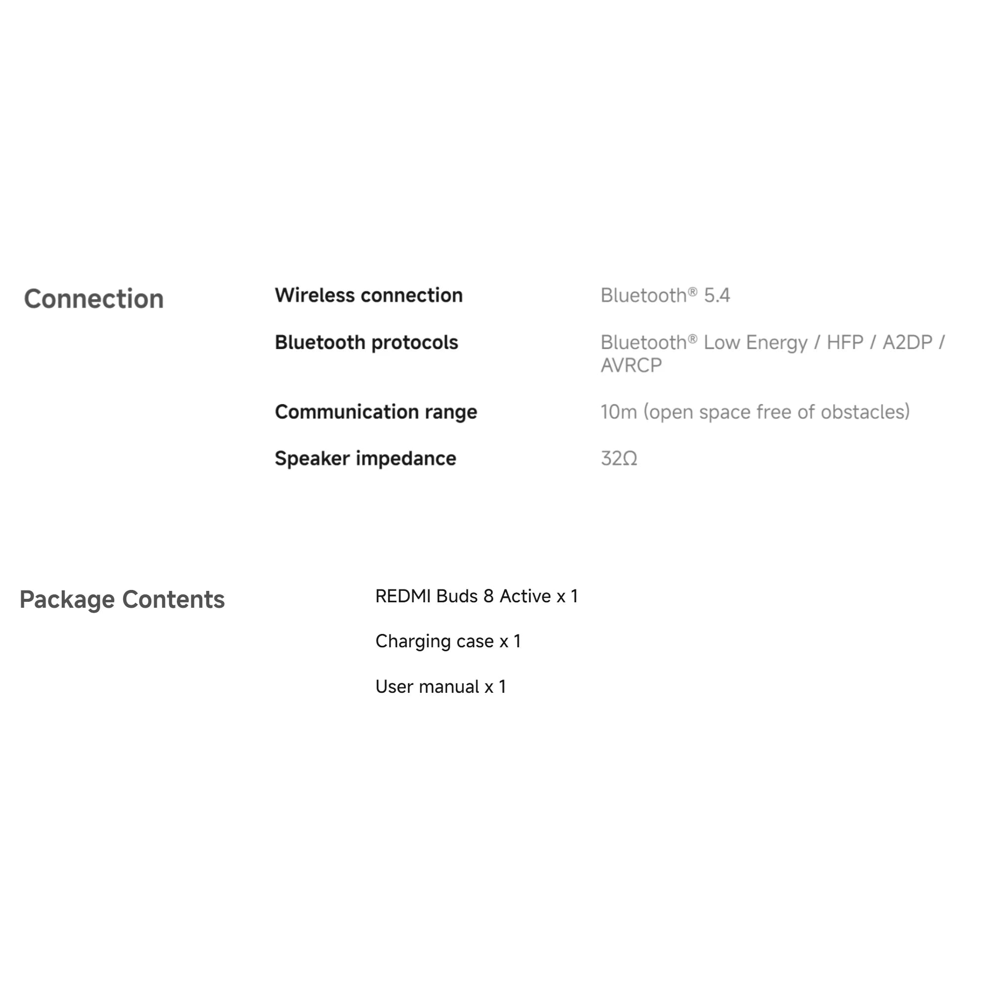 Xiaomi Redmi Buds 8 Active Global Version Dual-mic AI Noise Reduction 37 Hours Long Battery Life 6m/s Wind Noise Cancellation