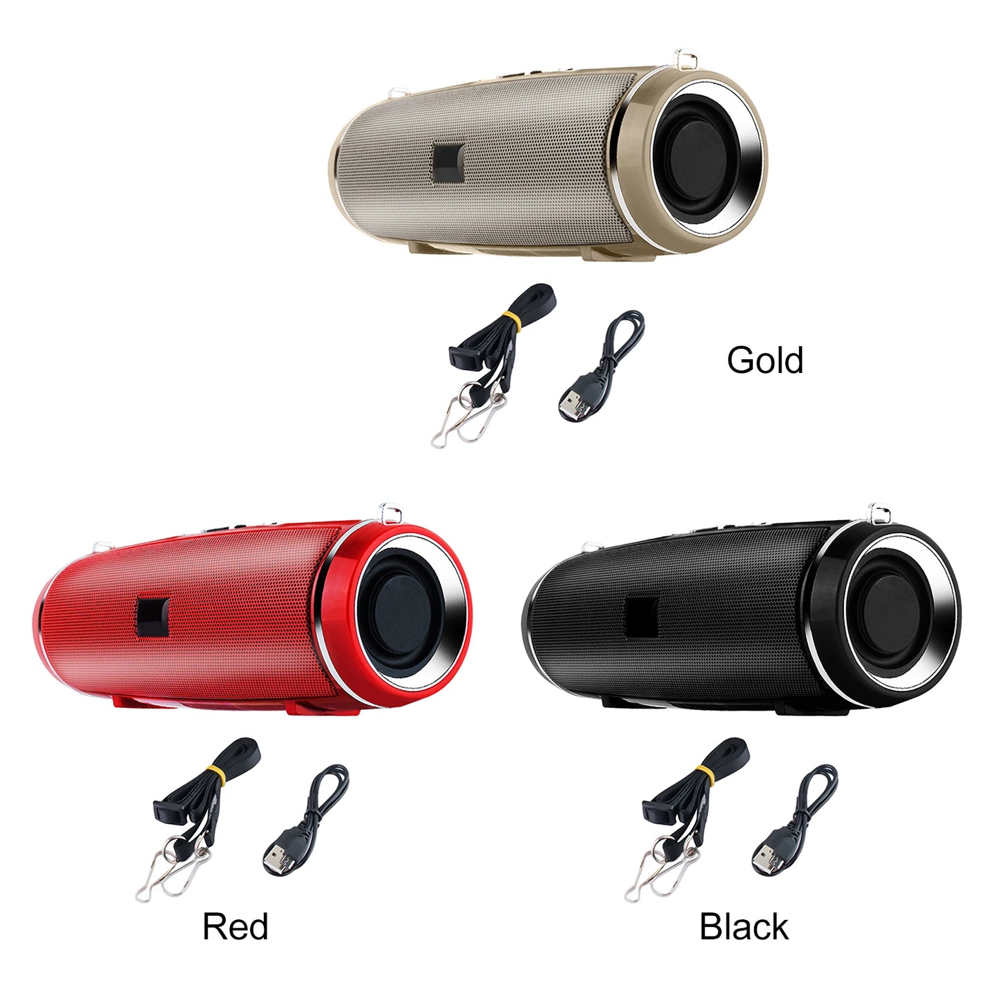 Ultralauter kabelloser Lautsprecher mit Schultergurt, Full-Range-Lautsprecher, wiederaufladbarer Lautsprecher-Boombox für Outdoor, Strand, Pool, Baustelle