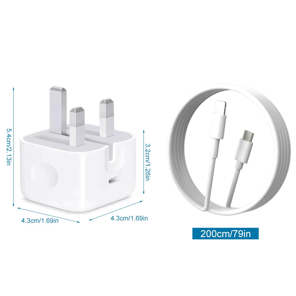 20W Fast Charger Foldable Phone Adapter for IPhone 13 12 11 14 Pro Max Plus Type C PD Cable Quick Charging Charger Accessories