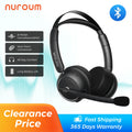 Nuroum Bluetooth 5.3 Wireless Headset with Noise Cancelling Microphone for Work Office Call Center, Mute Button Multi-Point Over Ear Headphones Handsfree Earphone for PC Laptop Computer Teams Zoom Meeting Remote Work Business