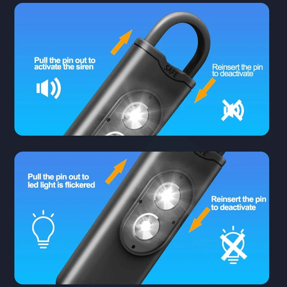 Selbstverteidigungsalarm 130dB LED-Licht Anti-Wolf-Alarm für Jugendliche Frauen
