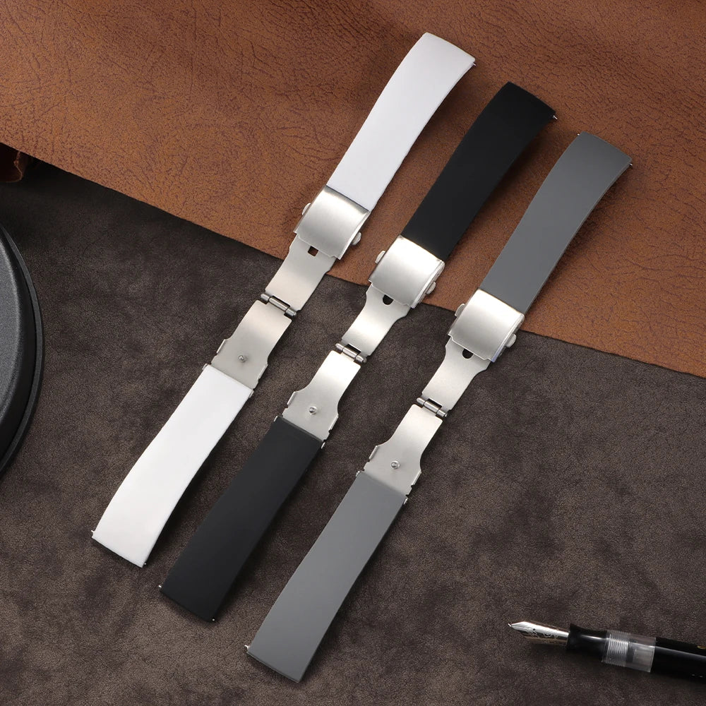 New Silicone Watch Strap 18mm 20mm 22mm 24mm for Seiko for Omega Universal Bracelet Quick Release Waterproof Rubber Wrist Band