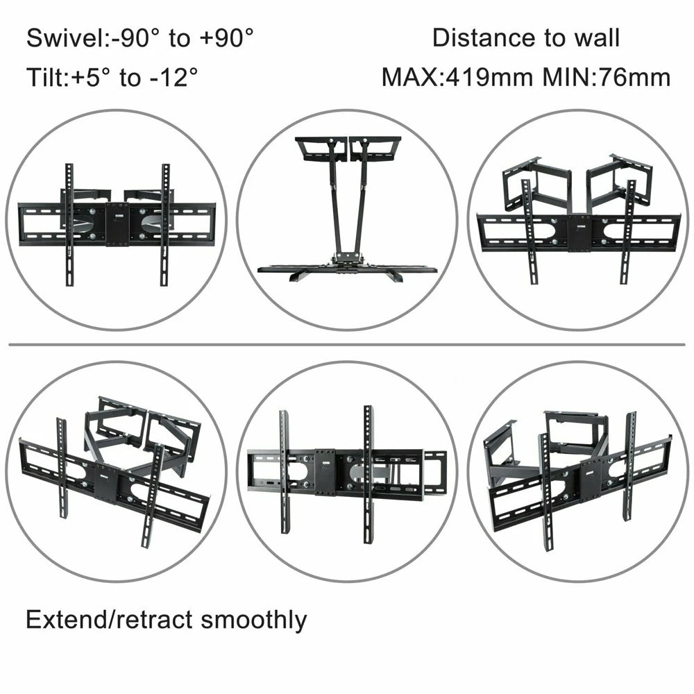 Corner TV Bracket Tilt and Swivel TV Wall Bracket Articulating Arm Full Motion TV Mount for 32-65 inch LCD Wall-mounted TV Stand