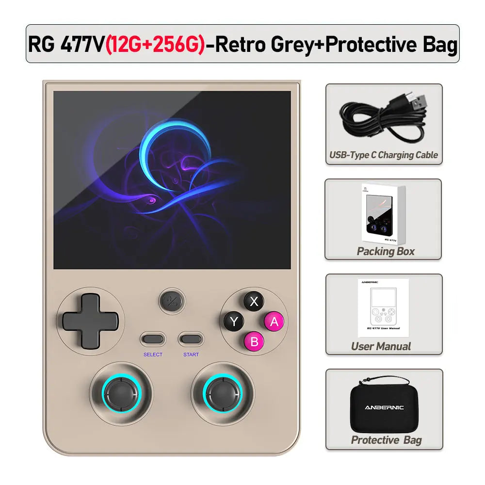 Anbernic RG 477V Retro Game Console Android 14 Dimensity 8300 Game Player 4.7' LTPS In-Cell Screen 5500mAh Wi-Fi 6E Hall Joystic