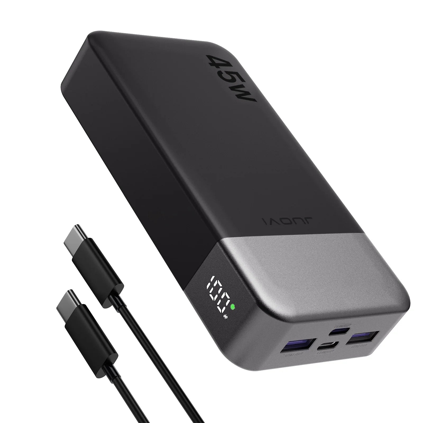 JUOVI Fast Charging Power Bank, 20000mAh 45W Portable Charger, Super Fast Charging with LED Display Portable Phone charger
