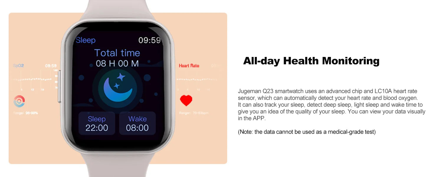Smart Watch, Fitness Tracker Watch for Men Women, 1.69'' Touch Smartwatch Fitness Watch with Pedometer/Sleep Monitor.