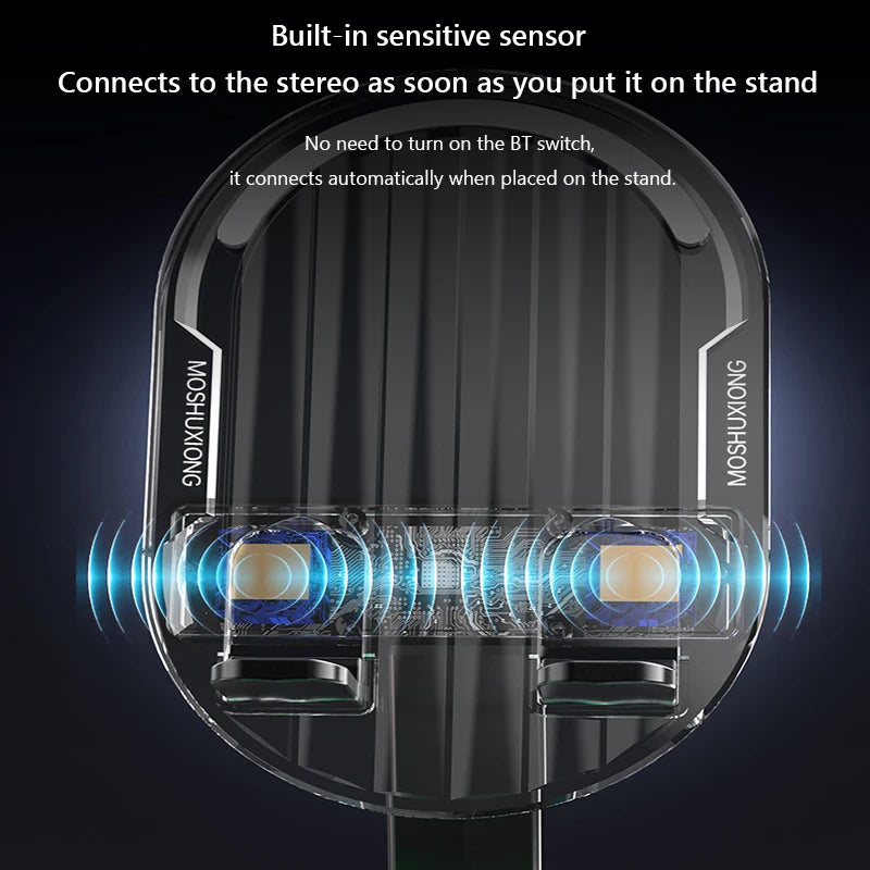 Cellphone Stand with Powerbank Phone Charger Speaker 360 Degree Rotating Induction Phone Bracket Multi-Function for Desk Bedroom