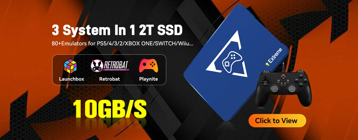 Retro Gaming SSD for Switch/PS5/Xbox/PS4/PS3/PS2/WIIU 80+Emulators Launchbox＆Retrobat＆Playnite 16191 Games Console for PC/Lapt