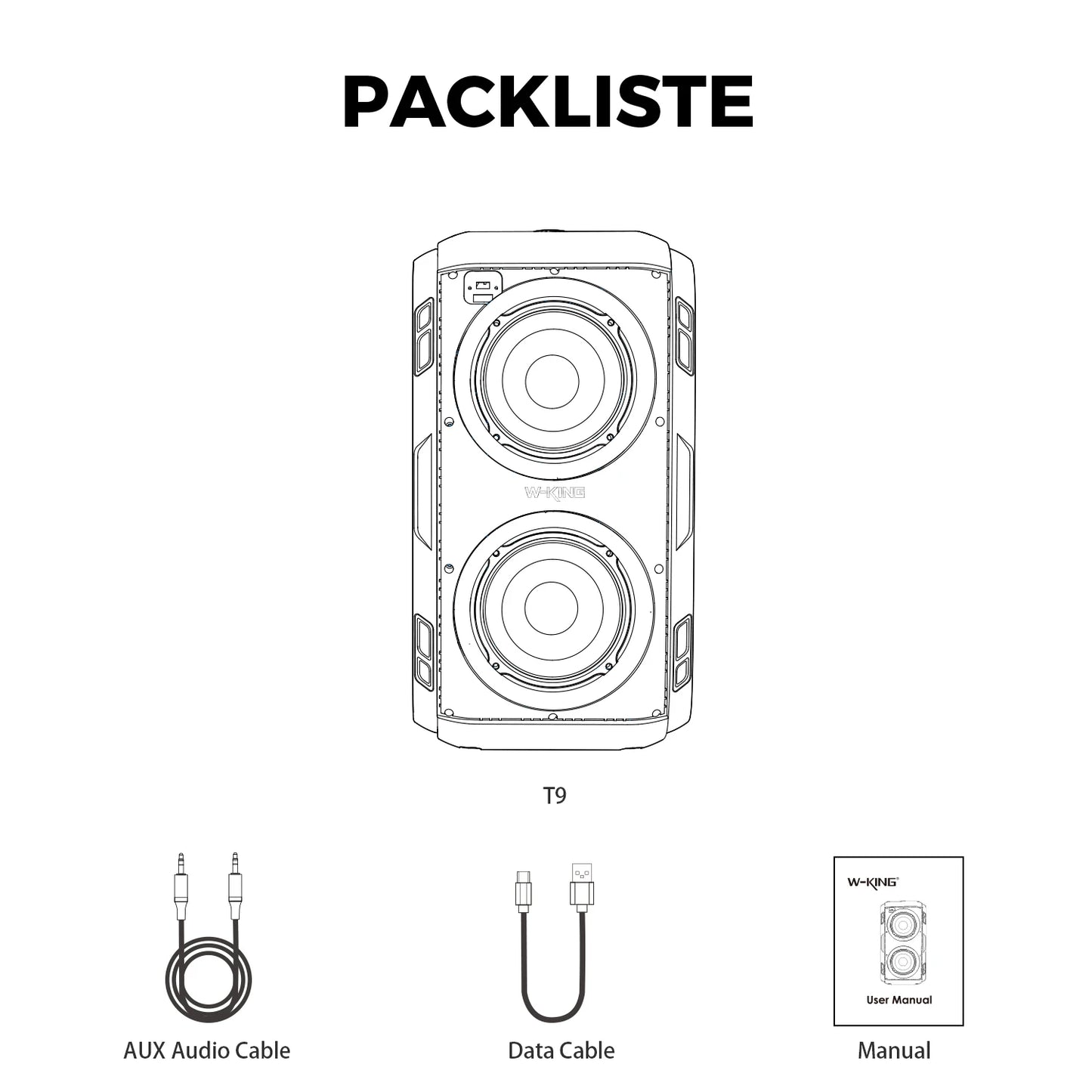 W-KING 180W de potencia máxima, altavoz Bluetooth grande para fiestas, el boombox más grande, portátil, inalámbrico, batería extraíble con subwoofer, reproducción USB