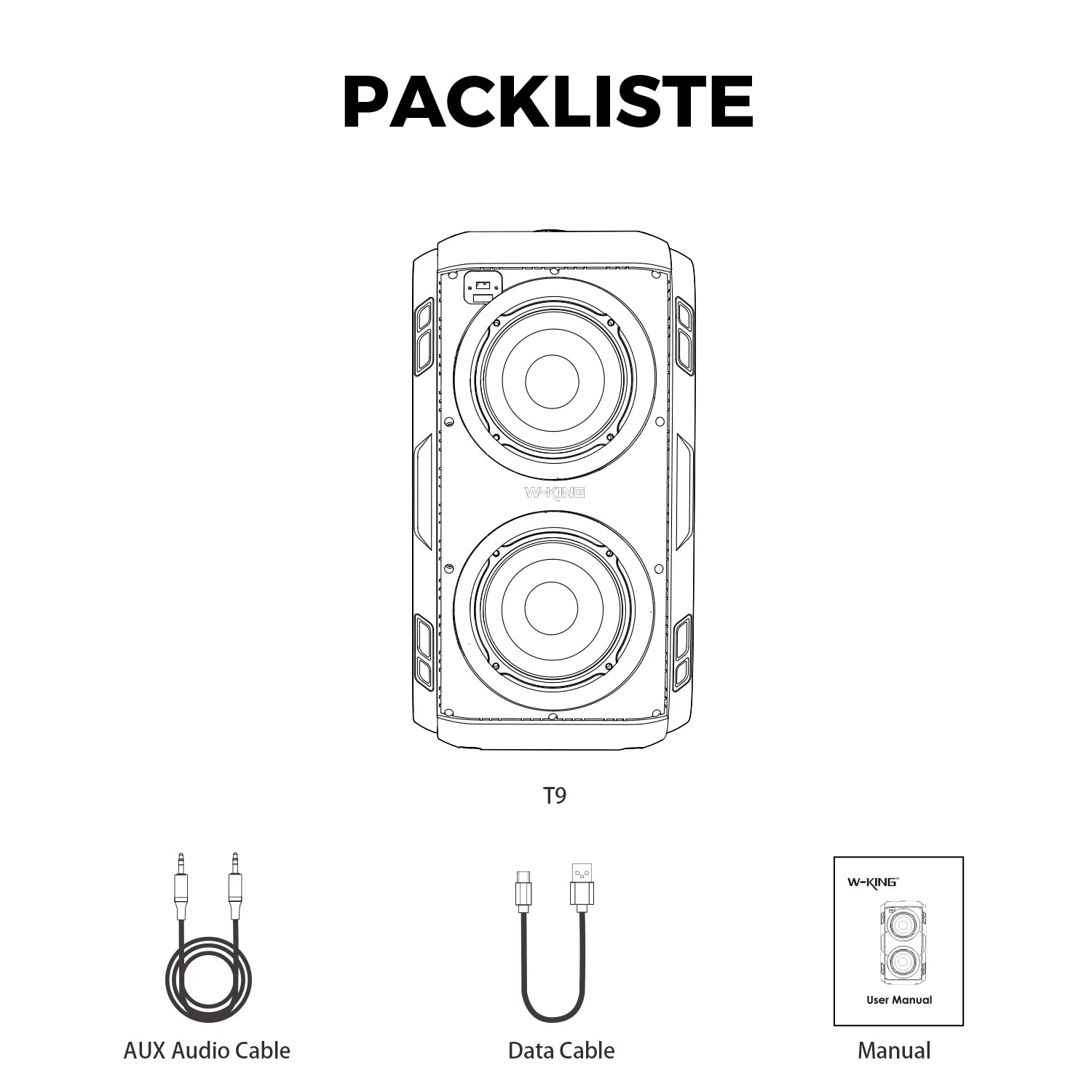 W-KING 180W Peak Party Large Bluetooth Speaker Bigest Boom Box Portable Wireless Removable Battery With Subwoofer USB Playback