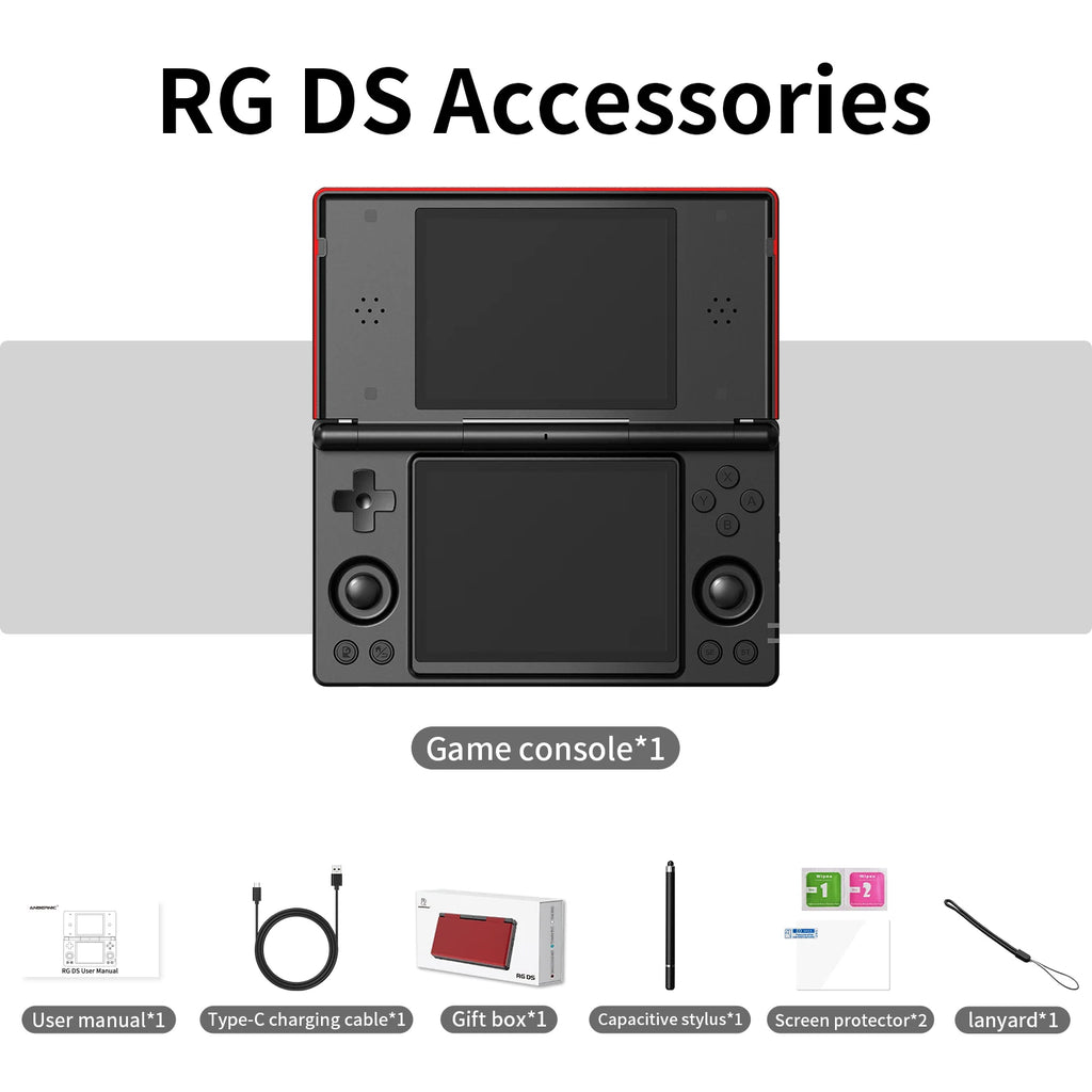 ANBERNIC RG DS Dual-screen Flip Handheld Game Console Video Games Player 4IPS Multi-touch Screen RK3568 Android14 PSP PS2 Game