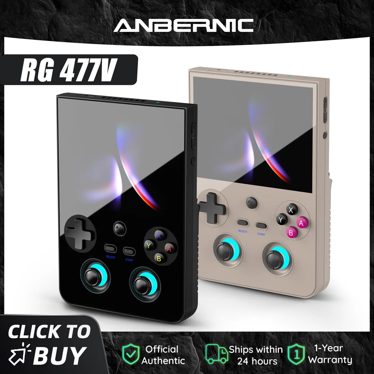 Anbernic RG 477V Retro-Spielkonsole Android 14 Dimensity 8300 Game Player 4.7' LTPS In-Cell Bildschirm 5500mAh Wi-Fi 6E Hall-Joystic