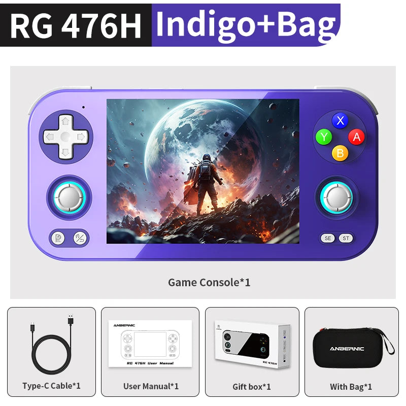 ANBERNIC RG 476H Android Handheld Game Console 4.7"HD Multi-touch Full Screen Hall Triggers Wifi Retro Video Games Player RG476H