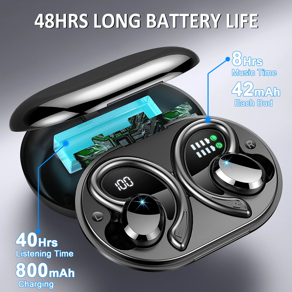 Wireless Earbuds, Bluetooth 5.3 Earbuds Stereo Bass, In-Ear Noise Cancelling Mic, Earphones IP7 Waterproof Sports, 40H Playback.