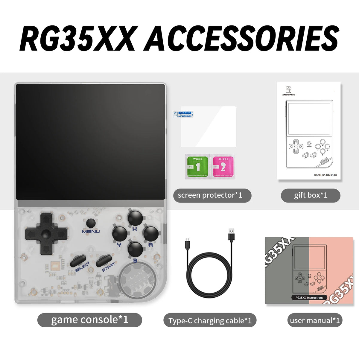 ANBERNIC RG35XX Handheld Game Console Linux System 3.5'' IPS Screen Streaming HD-Output Retro Portable Video Player Gift For Kid