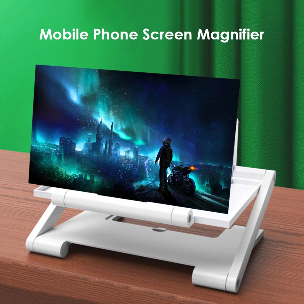 Foldable Mobile Phone Screen Magnifying Glass HD Video Magnifying Glass Folding Stand 8 inch 3D Phone Screen Amplifier Bracket