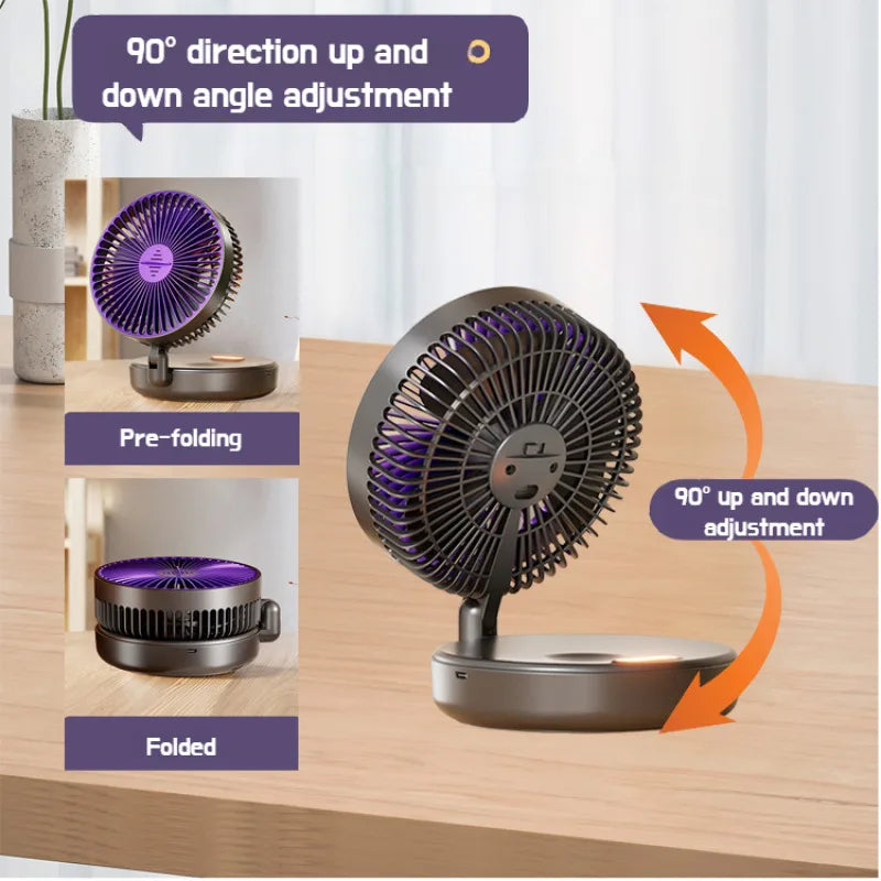 6 Inch Multifunctional Foldable Glow-in-the-dark Fan Desktop USB Mute
