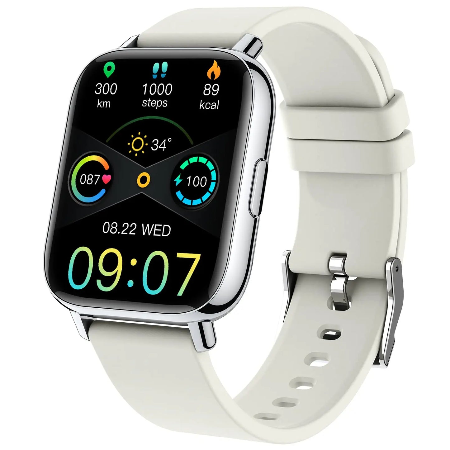 Reloj inteligente Jxrev, reloj de seguimiento de actividad para hombres y mujeres, reloj inteligente de actividad de 1.69'' con pantalla táctil ultrafina.