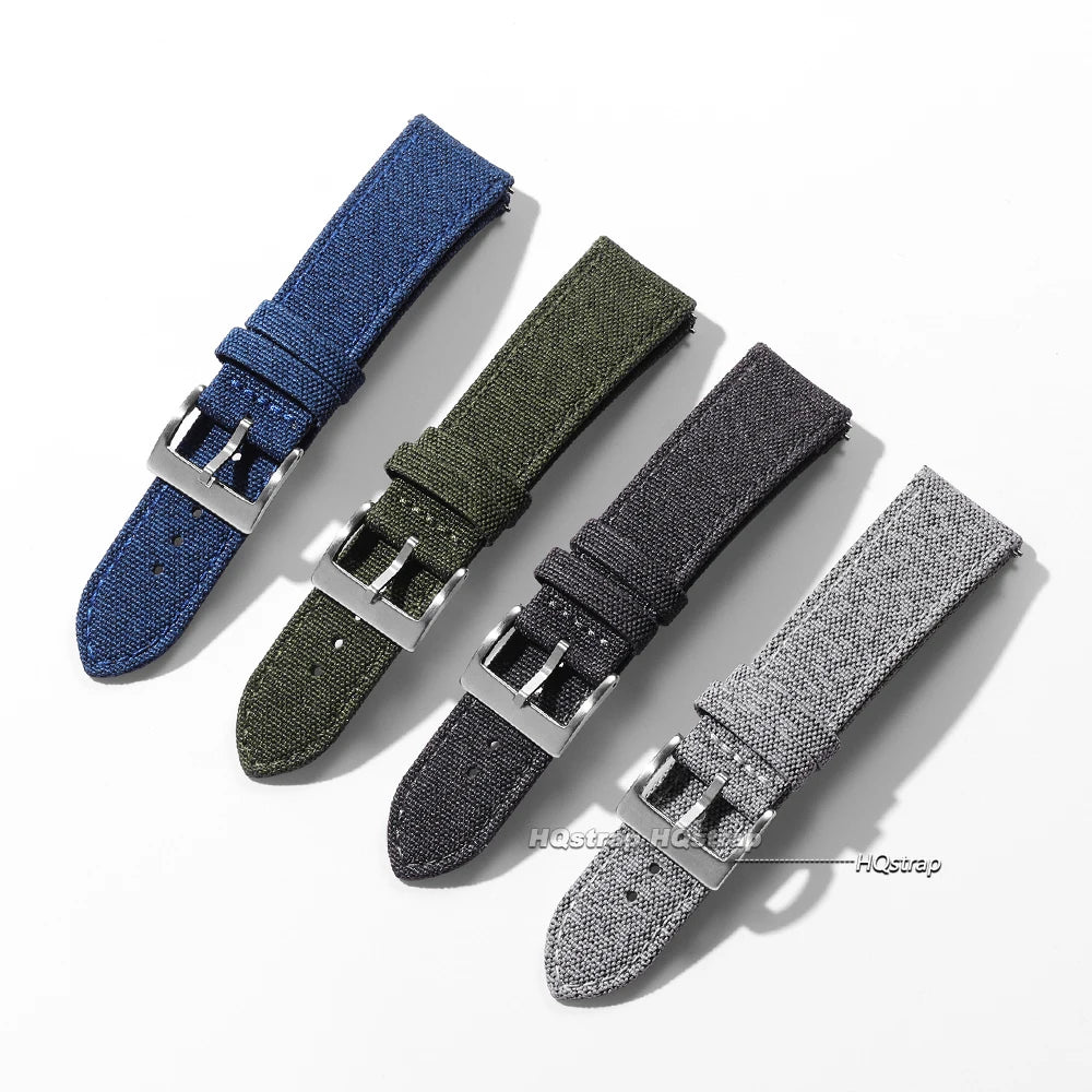 Sailcloth Watch Strap 20mm 22mm for Seiko Band Waterproof Fabric Watchband Quick Release Wristband High Quality Women Men Belt