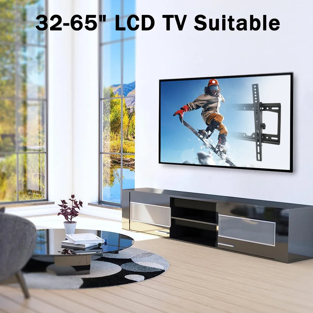 LED LCD TV Wall Mount Bracket Tilt Adjustable Strengthen TV Support 32-65inch Full Motion Wall Mount TVs Swivel Tilt Horizontal