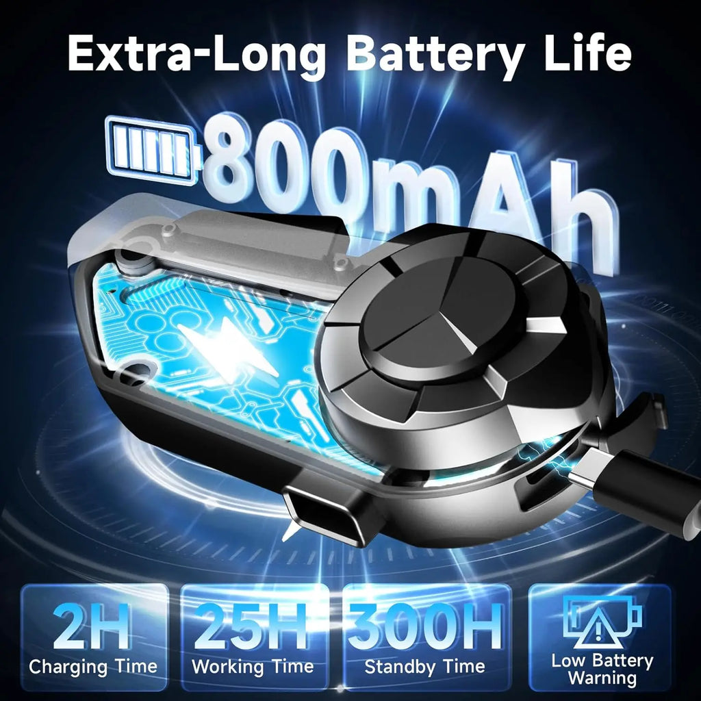 Moman Motorcycle Intercom System Helmet Headset Wireless Interphone H2S 1000M Wireless Music Sharing