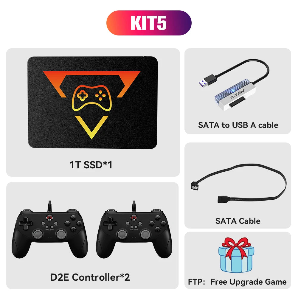 Retro Gaming SSD for Switch/PS5/Xbox/PS4/PS3/PS2/WIIU 80+Emulators Launchbox＆Retrobat＆Playnite 16191 Games Console for PC/Lapt