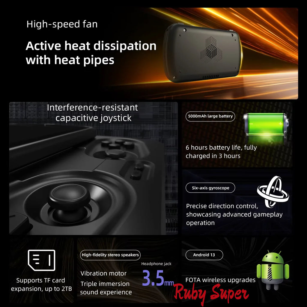 ANBERNIC RG Slide Handheld Game Console 4.7-inch LTPS In-Cell Screen Retro Video Game Consoles  Android13 120HZ PSP PS2 Boy Gift