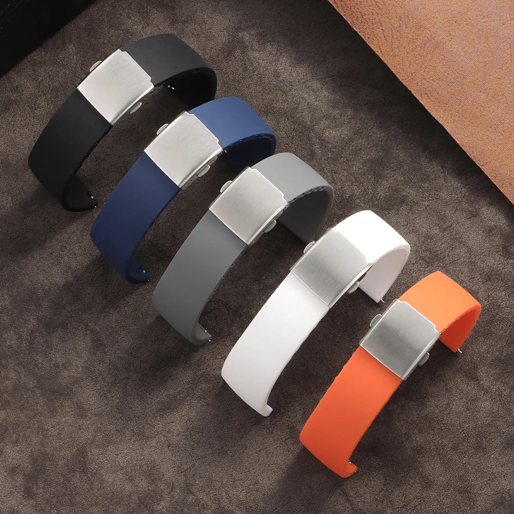 New Silicone Watch Strap 18mm 20mm 22mm 24mm for Seiko for Omega Universal Bracelet Quick Release Waterproof Rubber Wrist Band