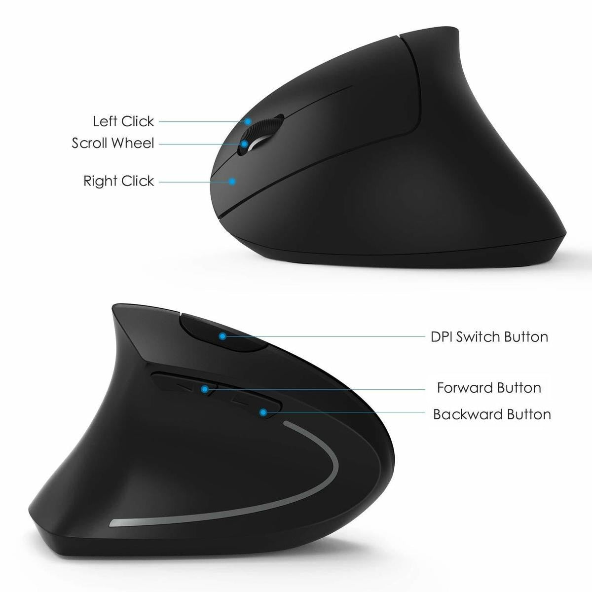 2,4-GHz Kabellose ergonomische vertikale Maus