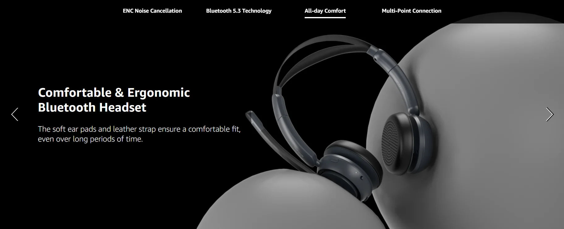Nuroum Bluetooth 5.3 Wireless Headset with Noise Cancelling Microphone for Work Office Call Center, Mute Button Multi-Point Over Ear Headphones Handsfree Earphone for PC Laptop Computer Teams Zoom Meeting Remote Work Business