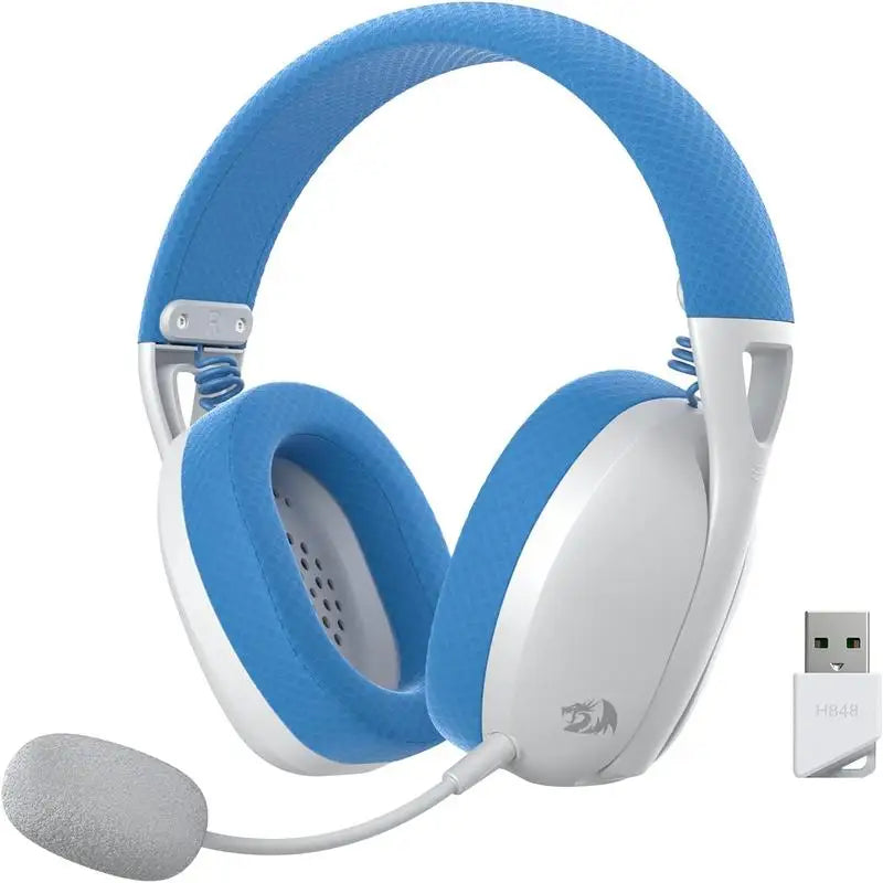 Auriculares inalámbricos Redragon H848 Bluetooth Gaming ligeros, sonido envolvente 7.1, controladores de 40 mm, micrófono desmontable, multiplataforma