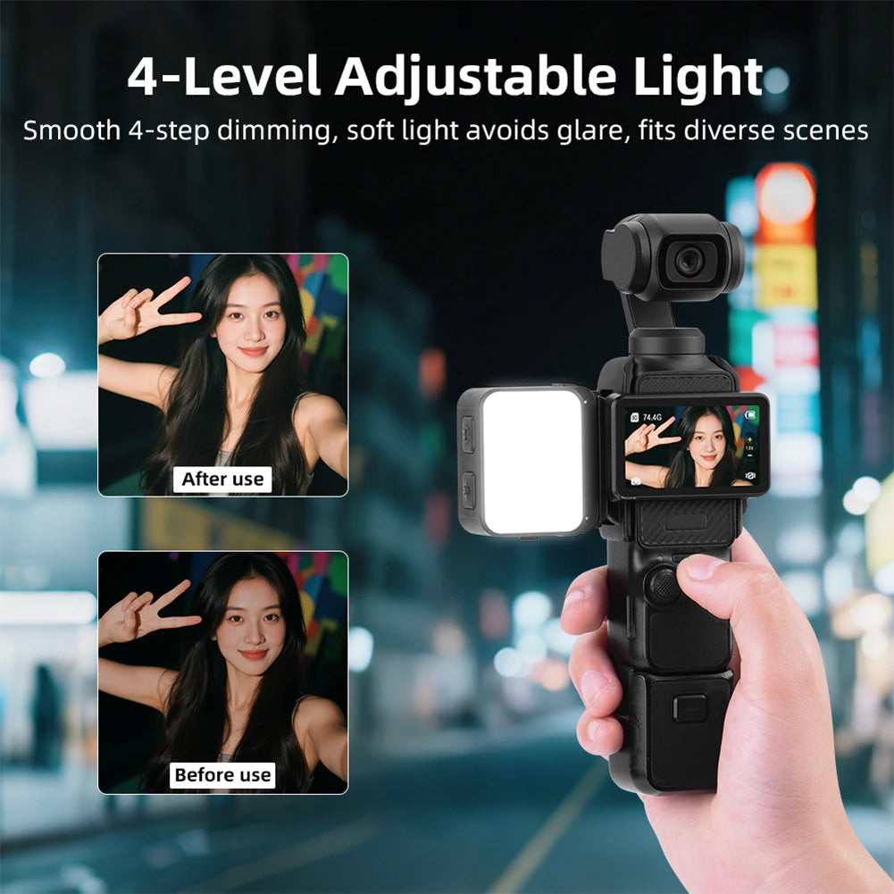 1/2 Pcs Magnetic Fill Light for DJI Osmo Pocket 3 Rechargeable LED Video Light Photography Lighting Sports Camera Accessories